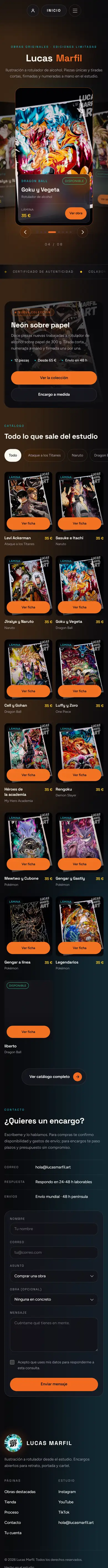 La misma portada de Lucas Marfil en un móvil.