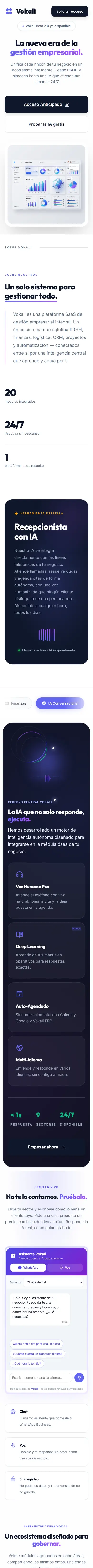 La web de Vokali en un móvil.