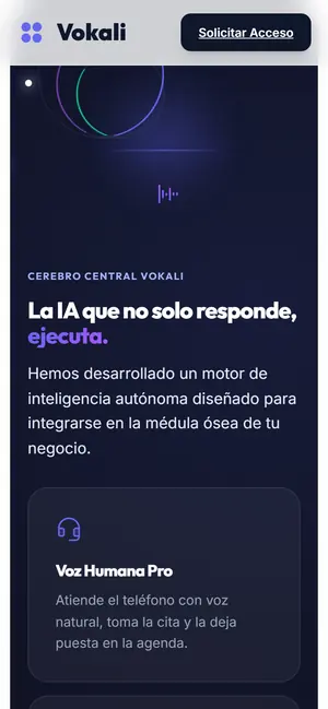 Sección de inteligencia de Vokali en un móvil.